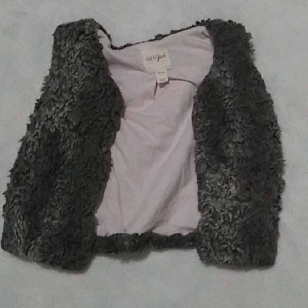 Cat and Jack Fluffy Gray Vest